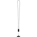 Шнурок для смартфона Anser из переработанной пластмассы со встроенным кабелем 5-в-1 мощностью 27 Вт, Черный