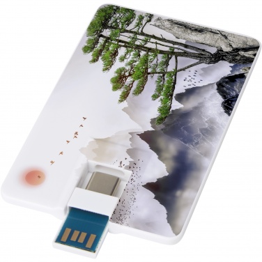 Logotrade presentreklam bild: Duo slim 32 GB USB-enhet med Type-C och USB-A 3.0