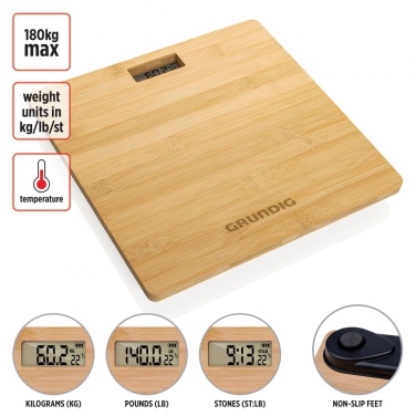 Logotrade reklamprodukter bild: Grundig digital personvåg i bambu