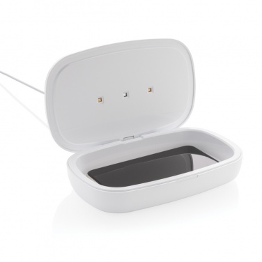 Logotrade presentreklam bild: UV-C steriliseringsbox med 5W trådlös laddare