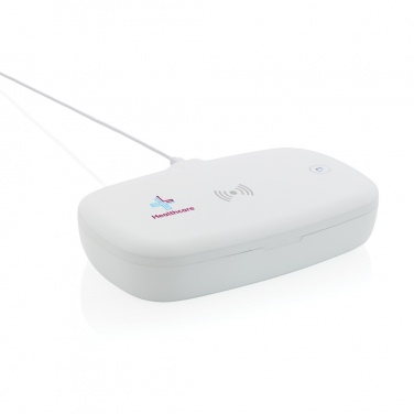Logotrade reklamprodukter bild: UV-C steriliseringsbox med 5W trådlös laddare