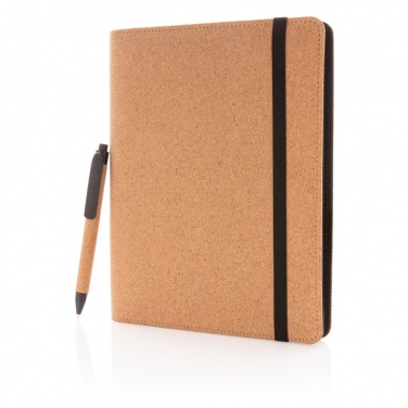 Logotrade profilprodukter bild: A5 portfolio i kork med penna