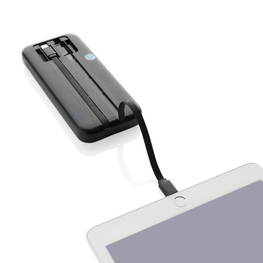 Logotrade presentreklam bild: Turbopack RCS plast powerbank 10.000 integrerade kablar