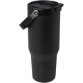 Bronx 900 ml vakuumisolerad termos av koppar och RCS-certifierat återvunnet rostfritt stål med ett lock med dubbla funktioner, Helsvart