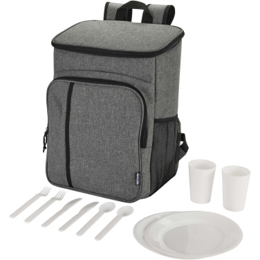 Logotrade kampanjprodukter bild: Tundra picknick kylryggsäck av återvunnen GRS med serveringsset, 20 l