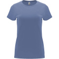 Capri kortärmad T-shirt för dam, Blå denim